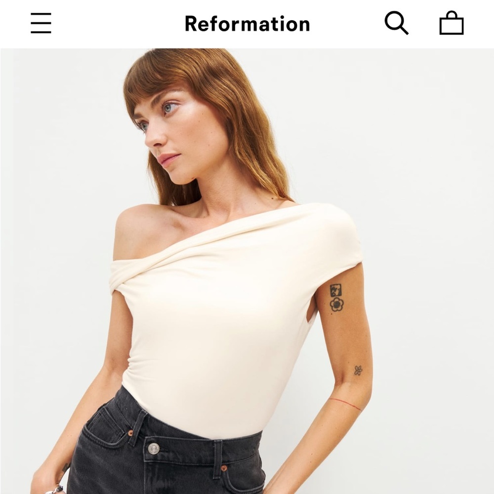 Reformation off white knit top
